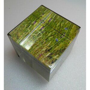 Vintage Signed MOVADO Clear Plastic Photo Cube Frame 2" For 2 Pictures